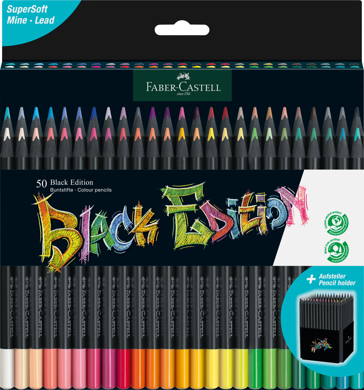 CREIOANE COLORATE 50 CULORI BLACK EDITION FABER-CASTELL CREIOANE COLORATE 50 CULORI BLACK EDITION FABER-CASTELL